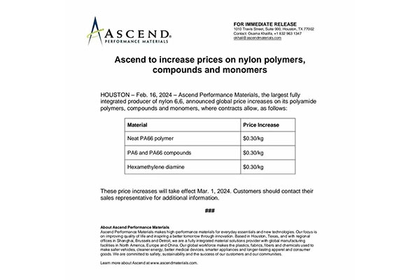 受原材料影響，奧升德、巴斯夫、塞拉尼斯尼龍產(chǎn)品紛紛漲價